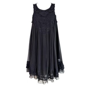 Y2K Whimsigoth Witchy Sheer Lingerie Inspired Short Dress Sz S Crochet Indie